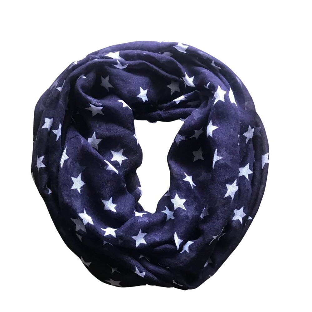 Navy Stars Infinity Double Layer Scarf
